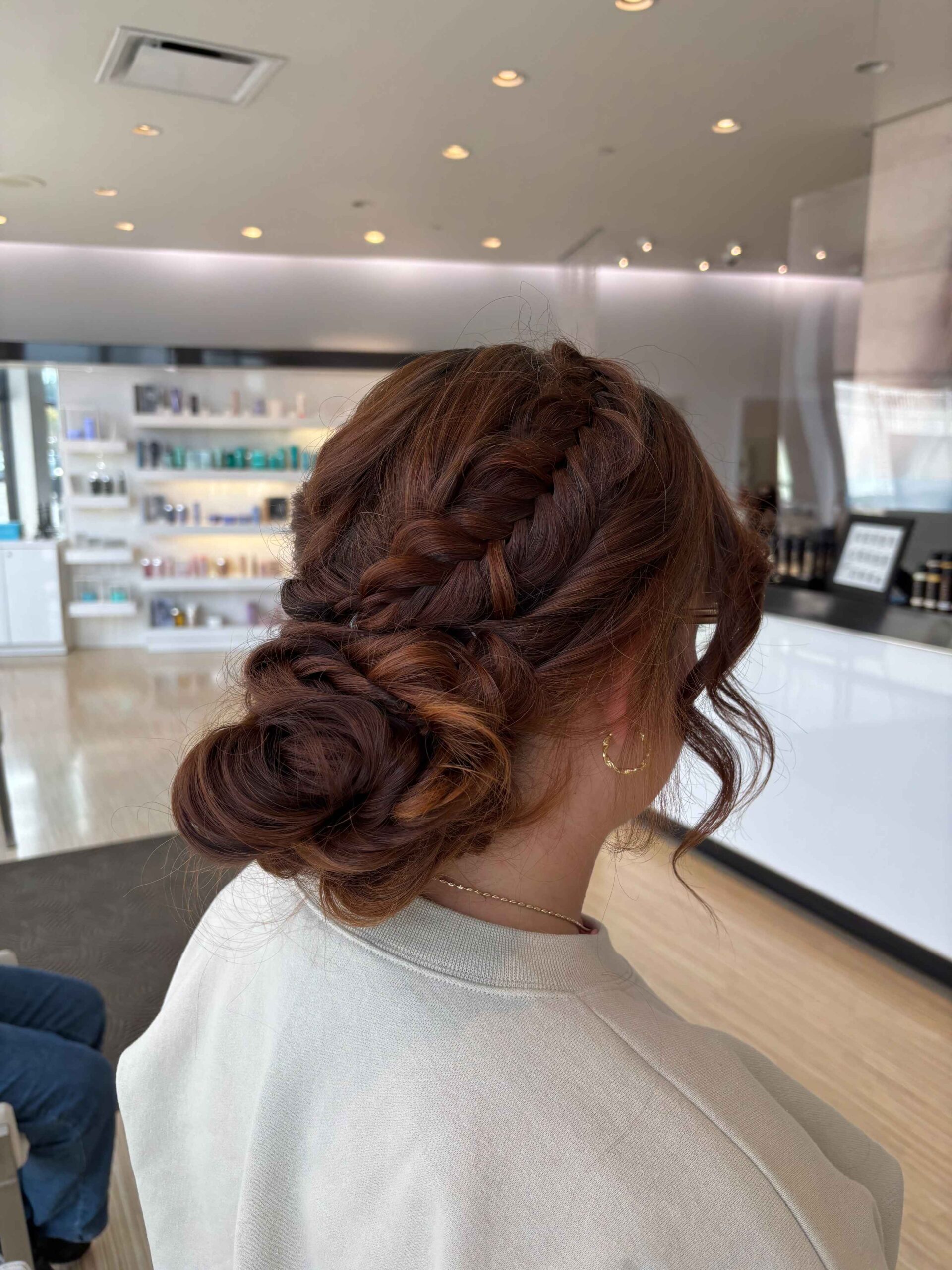 Bun with braids for formal occasion page